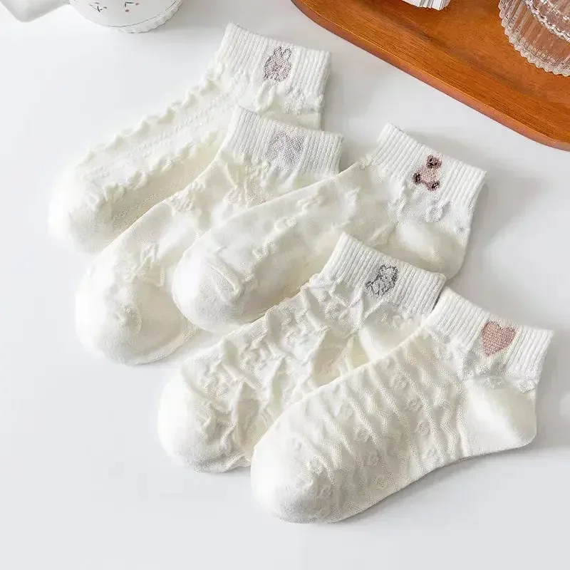 ถุงเท้าผู้หญิงถุงเท้ากีฬาฤดูใบไม้ผลิฤดูร้อนถุงเท้าบางระบายอากาศสำหรับฤดูร้อนซับเหงื่อ