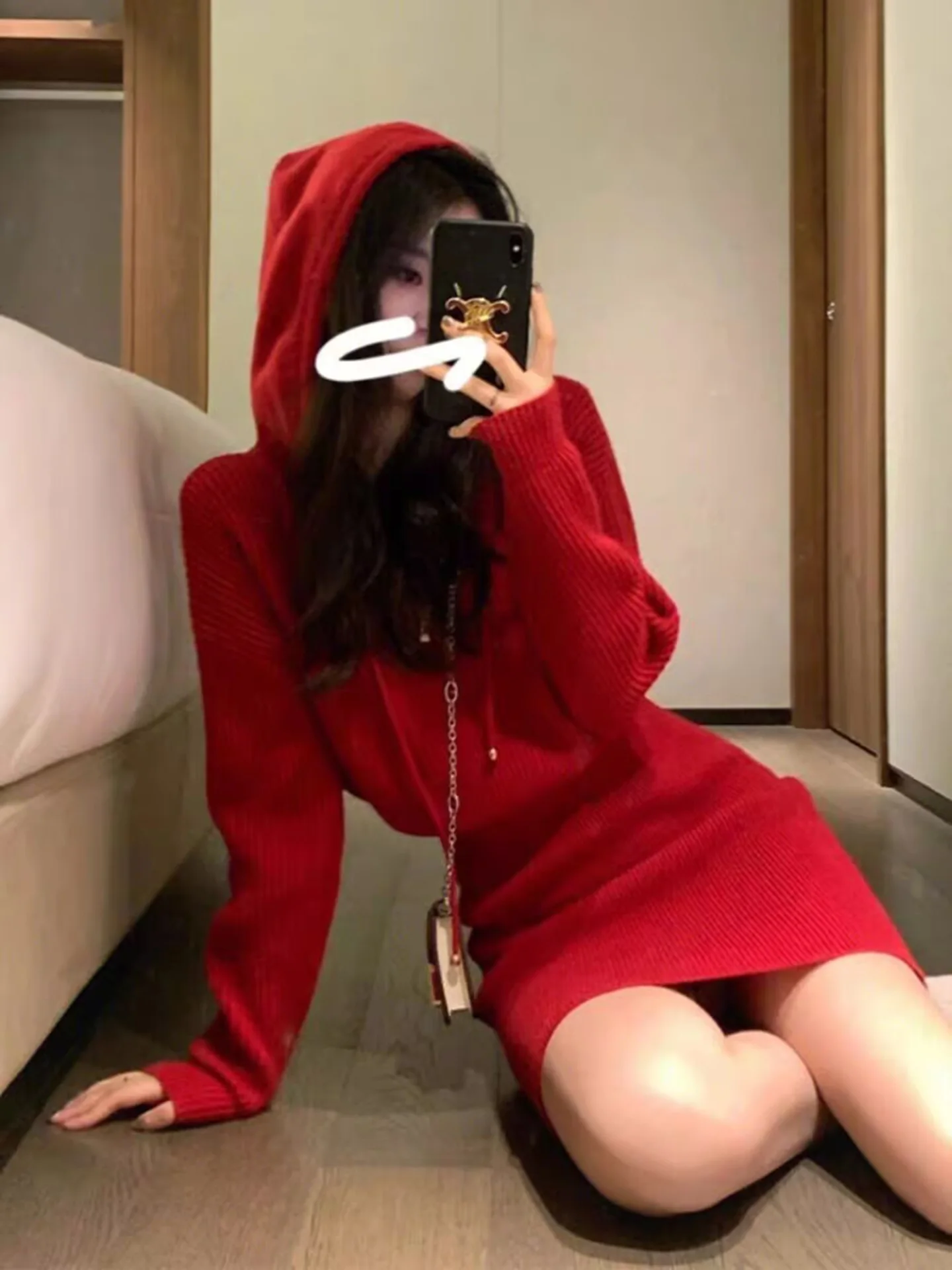 エレガントなニットハロウィンコスチューム女性のスリムフィットラップアラウンドスカートドレス秋冬新スタイル快適な通気性ドレス