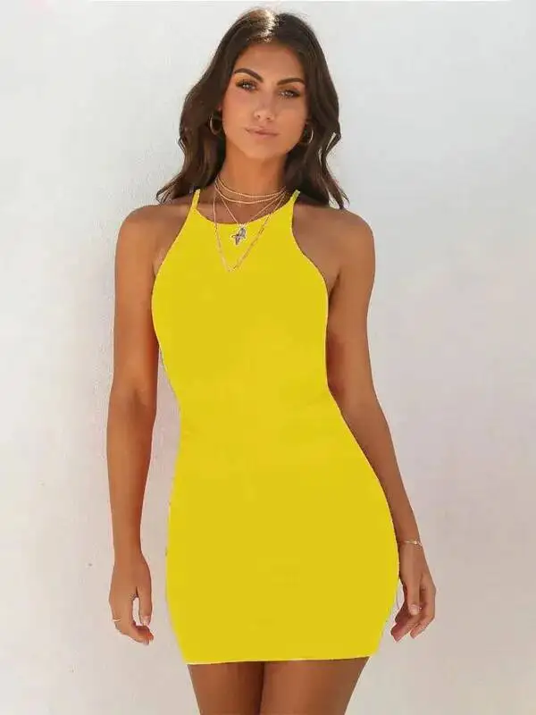 夏の新しいパーティークラブドレス女性服セクシーなノースリーブタンクスリムレディースドレスミニショートボディコンドレス Vestidos 8SWR