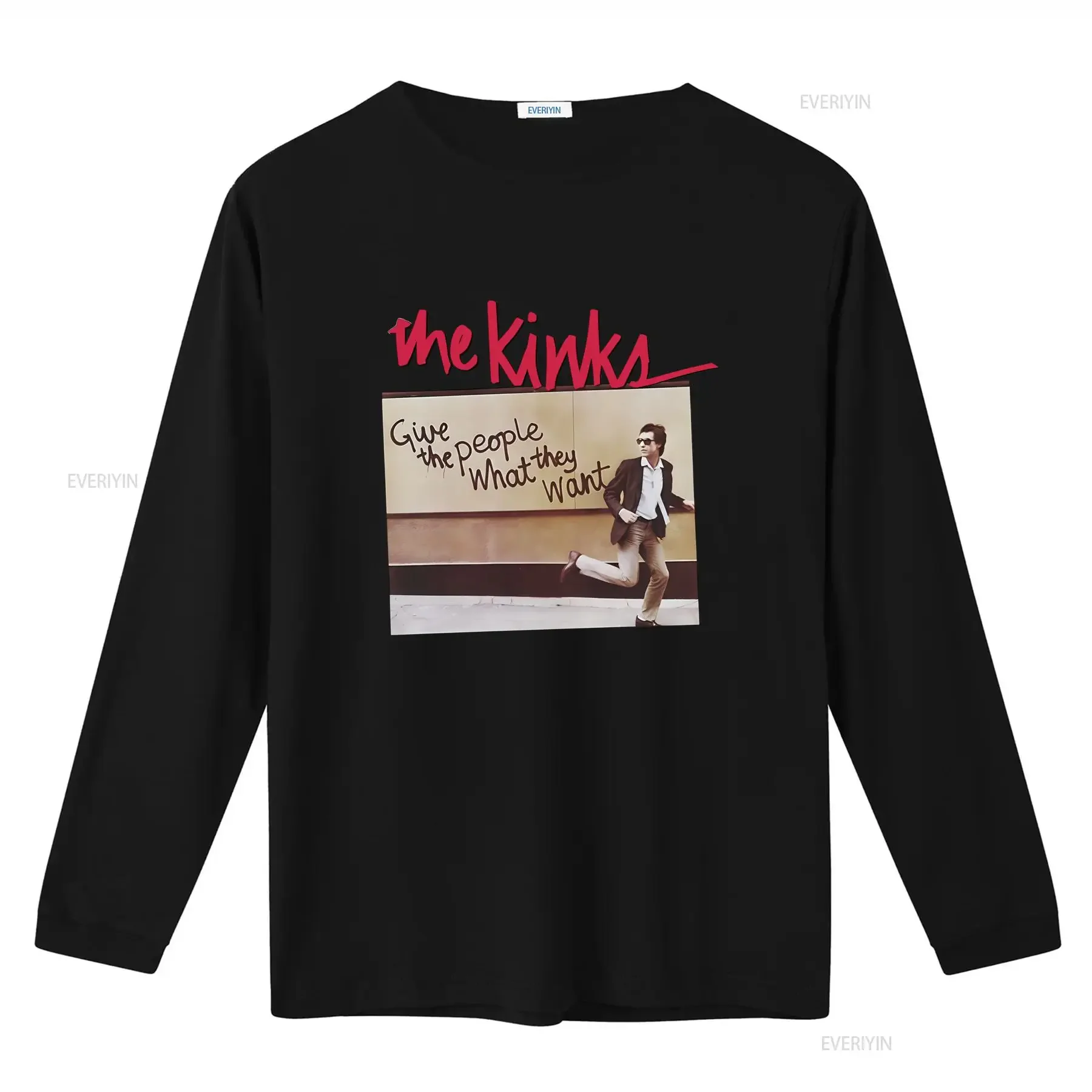 Cotton T Shirt The Kinks 'Give People What They Want' Album Design Ray Davies Inspired Rock Music Fan vintage Washed Versatile