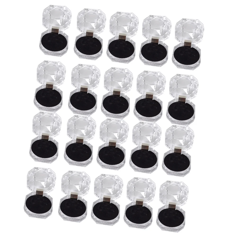 20 قطعة صندوق مجوهرات كريستال خواتم منظم حقيبة للتخزين للأقراط خواتم الخرز هدية التعبئة والتغليف حامل عرض القضية