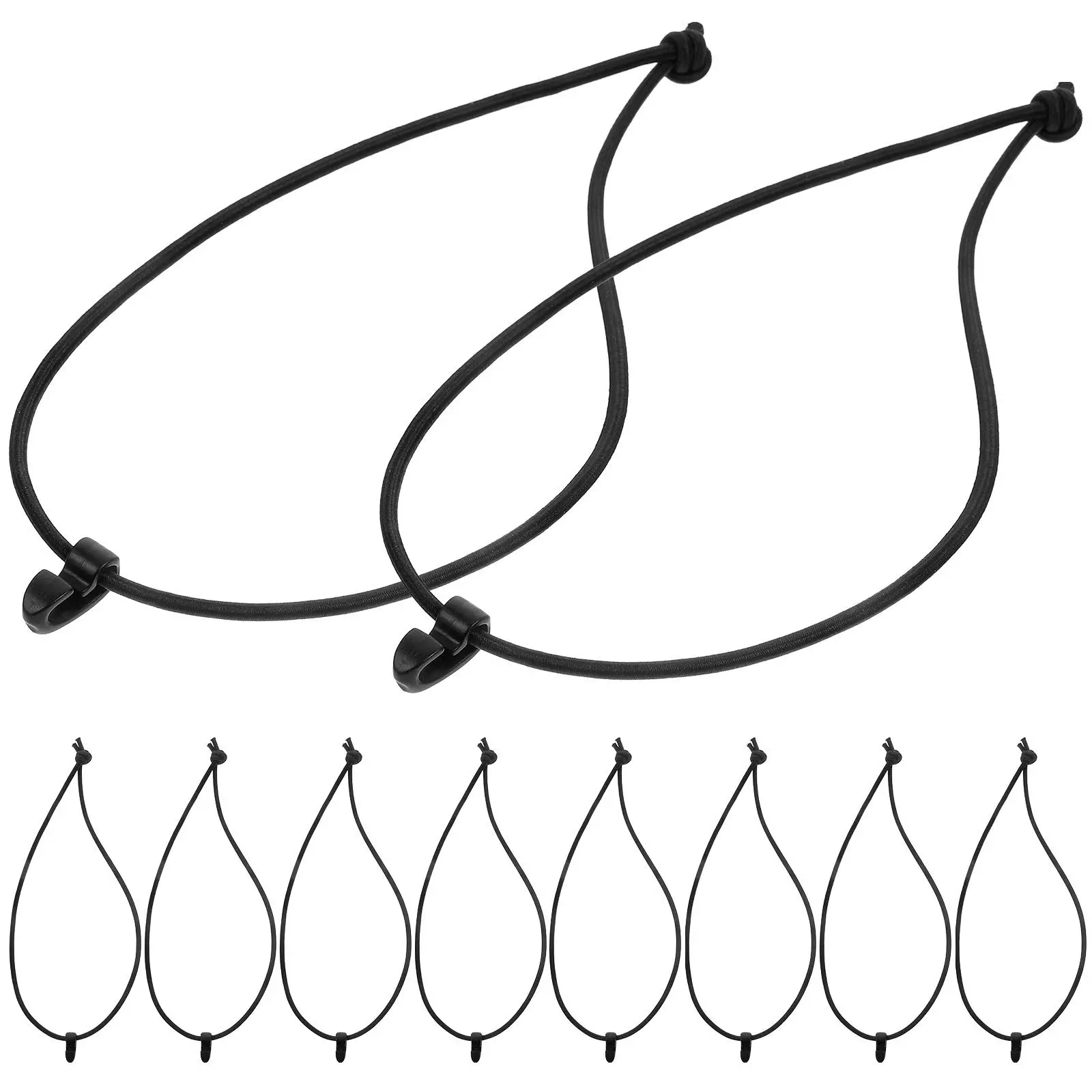 10Pcs Premium Elastic Zip Tie Straps Lightweight Compact Bungee Cord Set for Tent Fixing Cable Storage Outdoor Binding Rope