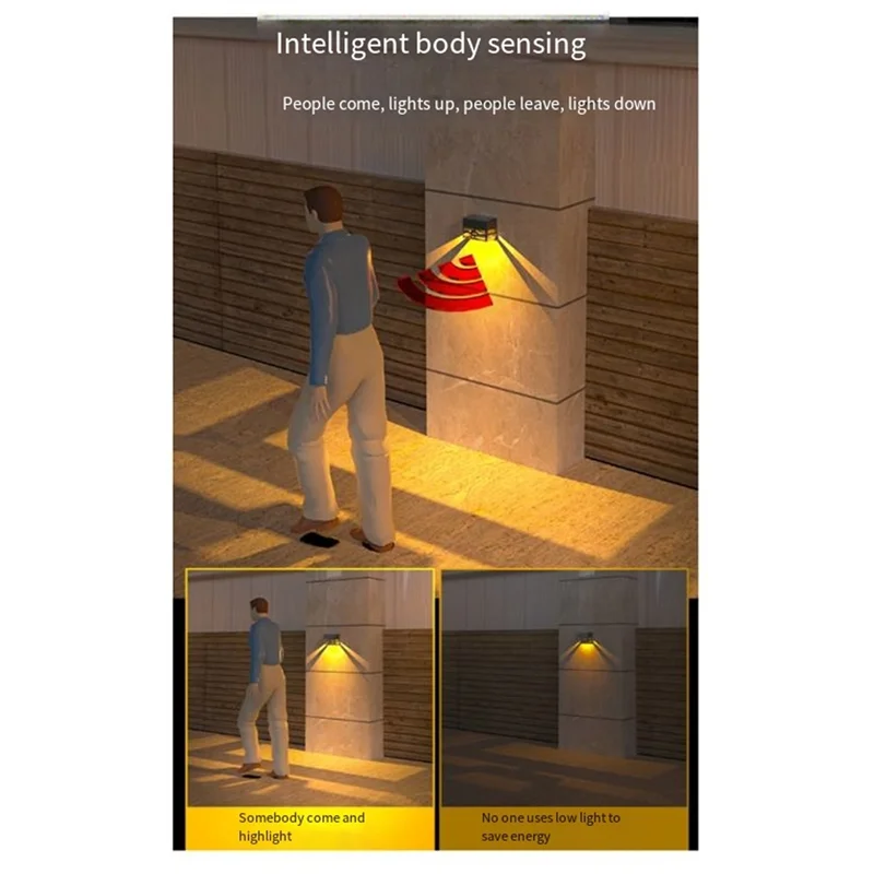 Luci da parete ELEC-Solar Luci da recinzione per esterni Luci per scale solari impermeabili a LED Luci per patio esterno