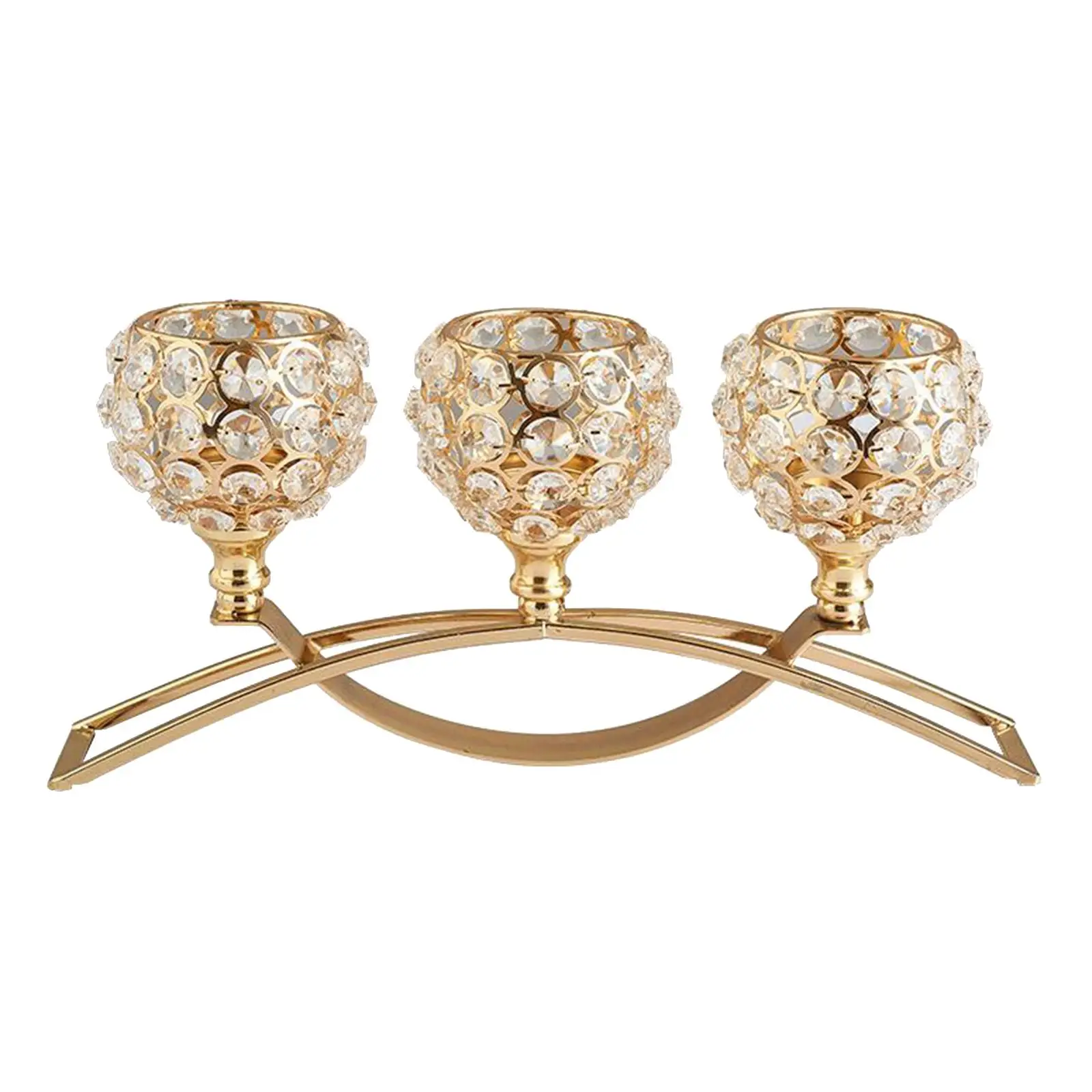 Crystal Holder with 3 Arms Decorative Table Centerpiece Home