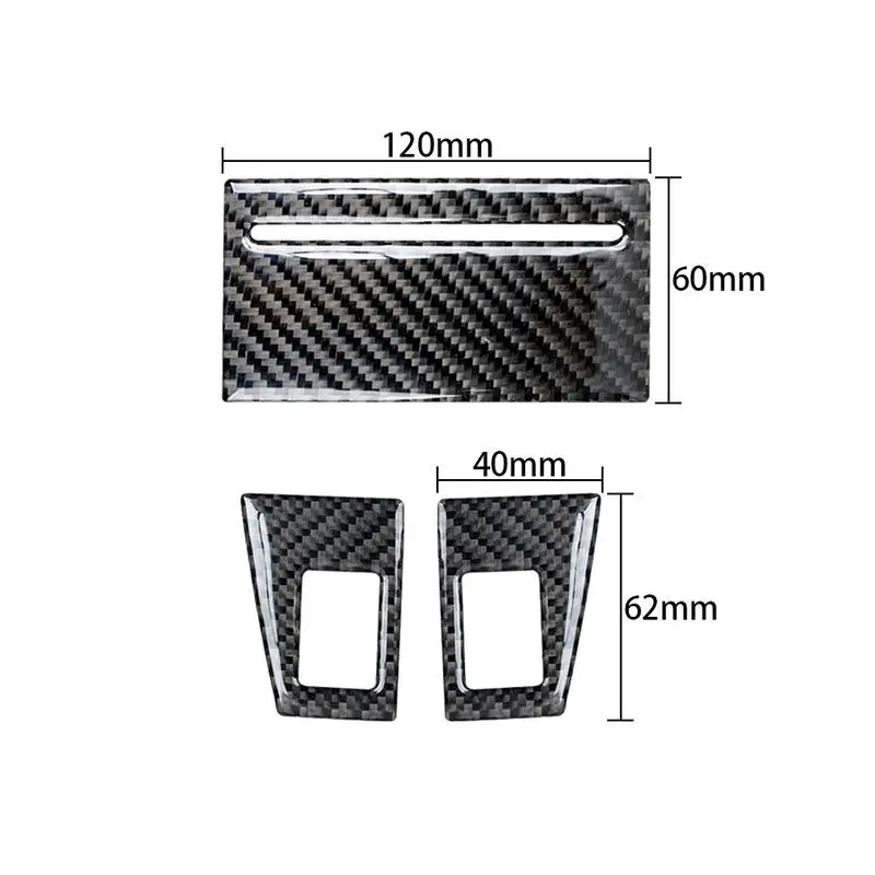 3pcs Car Interior Central Ashtray Panel Frame Trim For Chrysler 300 300C 2005 2006 2007 Dodge Charger Magnum Soft Carbon Fiber