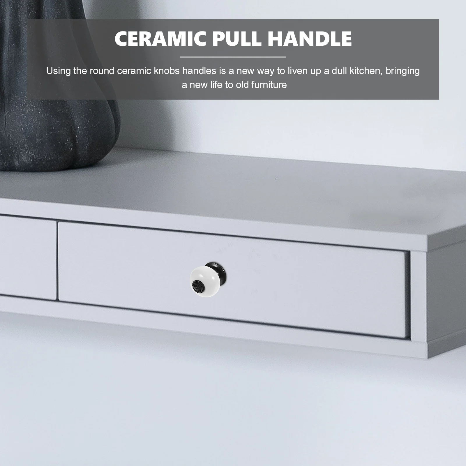 5 قطعة مقابض خزانة السيراميك المستديرة 38 مللي متر برغي معدني أبيض متضمن سهلة التركيب لخزانة ملابس بأدراج مقبض الباب مجموعة مقبض الباب المستدير #1