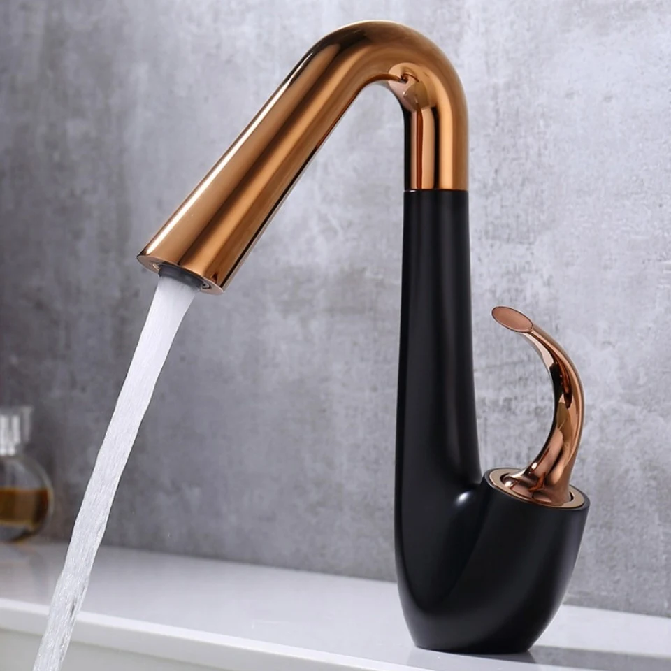 Full Brass Bathroom Sink Mixer Tap Modern Single Lever Cold Hot Water Basin Faucet For Wash Vanity