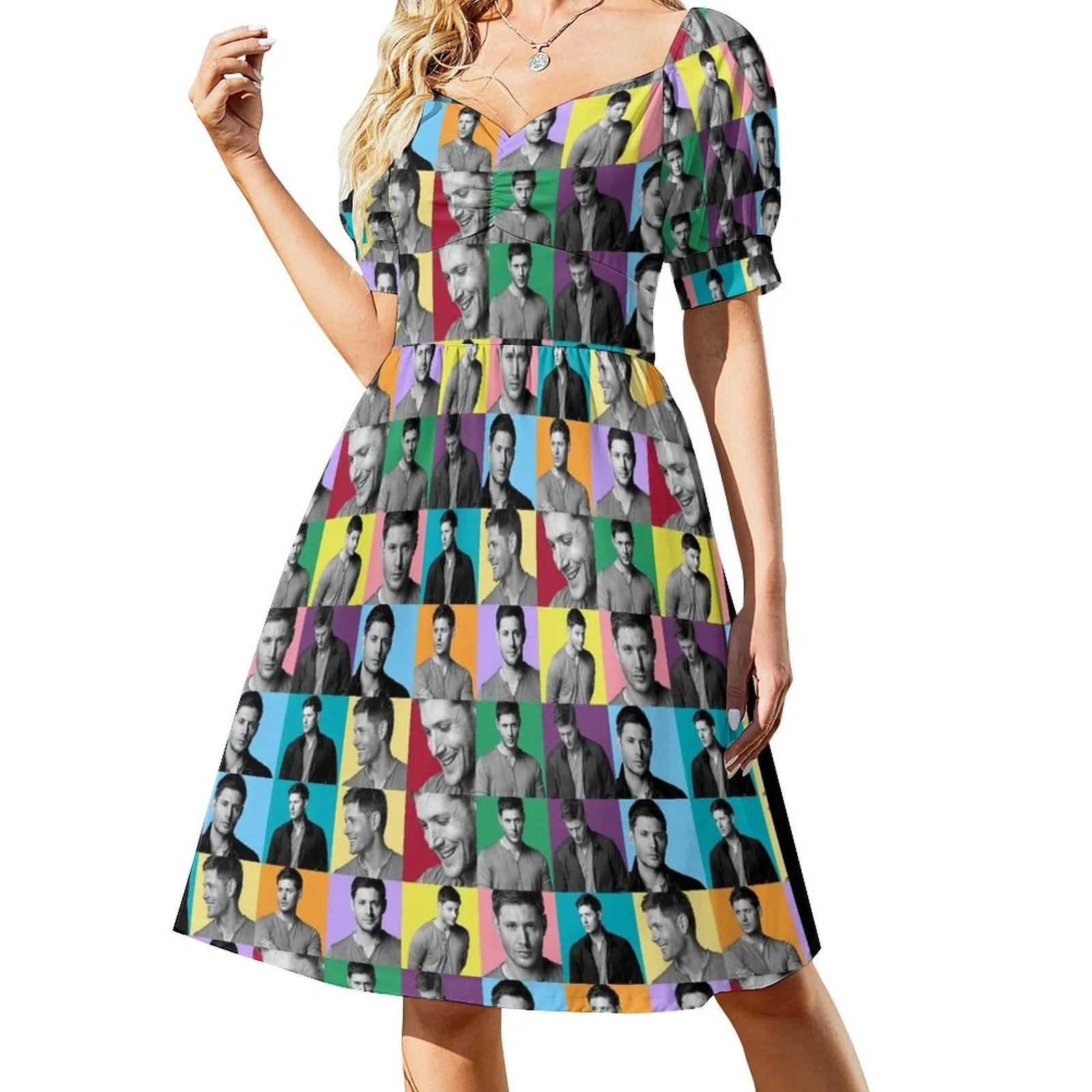 

Jensen Ackles Pop Art Short-Sleeved Dress long dress women summer evening dresses ladies