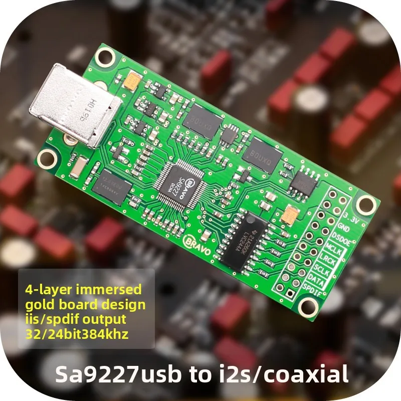 Sa9227 usb to i2s digital interface compatible with italian amanero xmos dac coaxial sound card