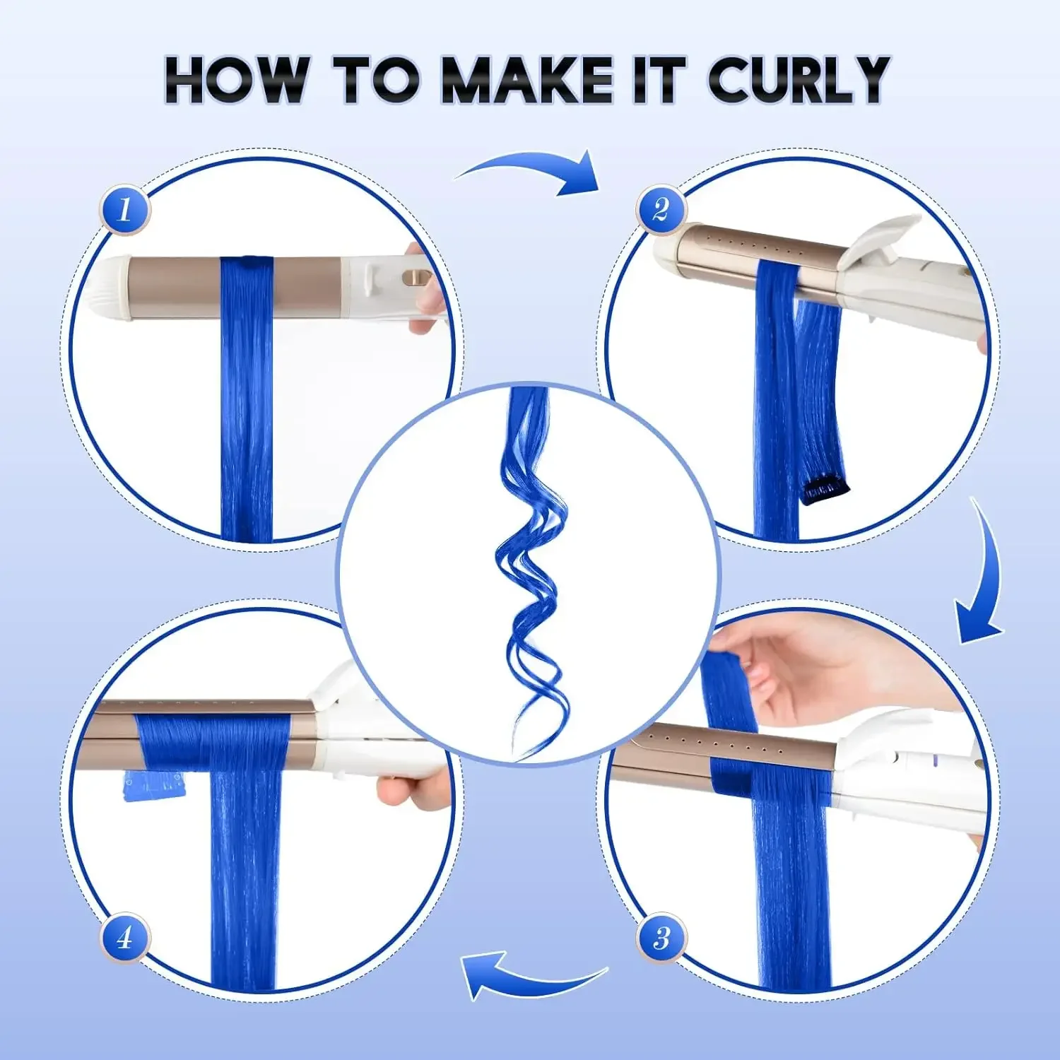 10 قطع من وصلات الشعر الملونة المستقيمة، قطعة شعر متعددة الألوان للحفلات، مشبك صناعي للنساء والفتيات، هدية تنكرية