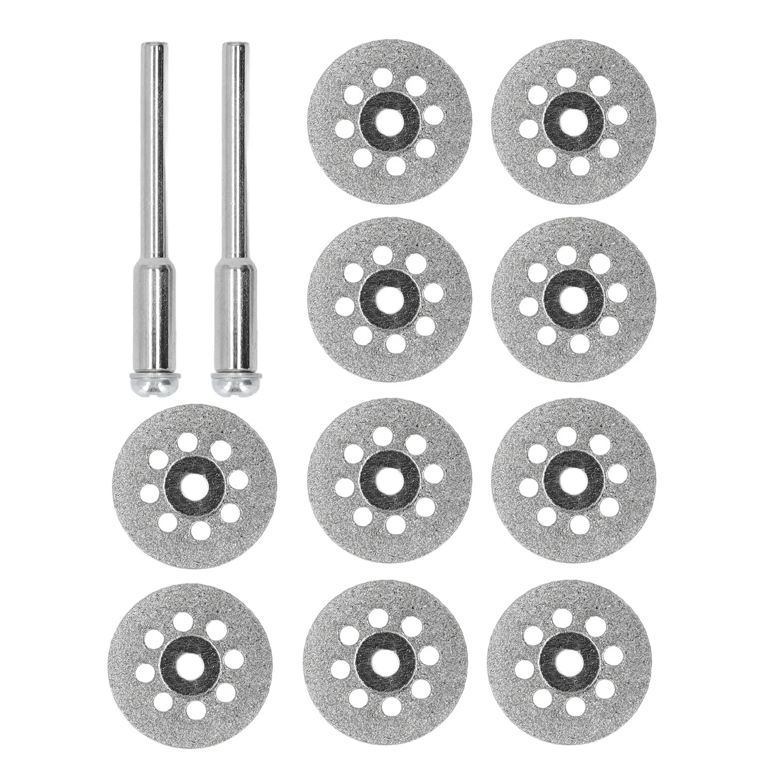 

10Pcs Diamond Cutting Wheel Coated Cut Off Discs Hole Design Gemstones Glass Cutting Matching Hole Rotary Tools Attachment