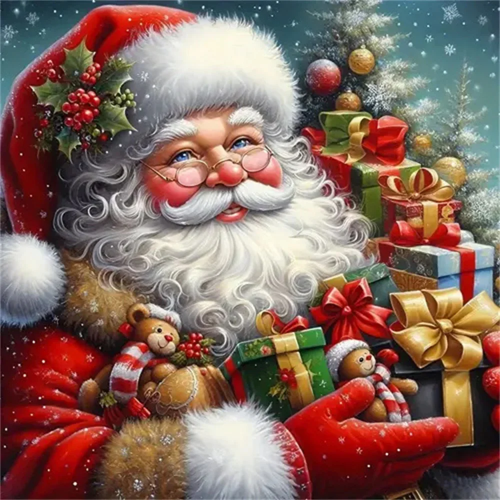 Santa Claus Diamond Painting Full Square Round Mosaic Christmas New Arrivals Handmade Gift