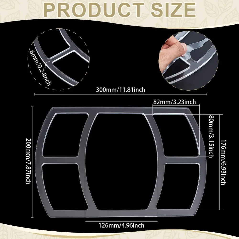 5 Pocket Valet Tray Router Template Rectangle Acrylic Woodworking Router Inlay Template with Film for Creating Unique Inlays