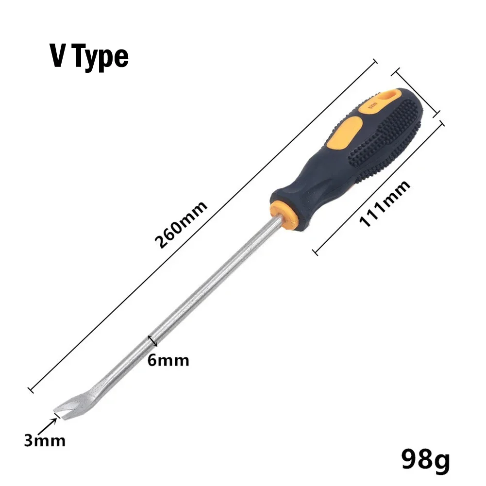 1pc 260mm Tack Puller Nail Puller Pry Tool Nail Remover U V Type Screwdriver For Home Workshop Industry Carpenters