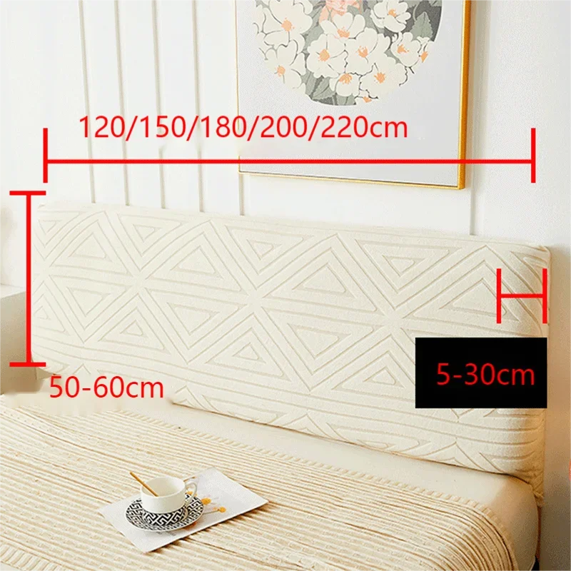 Elastic Jacquard Bedhead Cover Spandex All-inclusive Bed Head Covers Dust-proof Geometry Bed Back Protector Cover Bedroom Decor