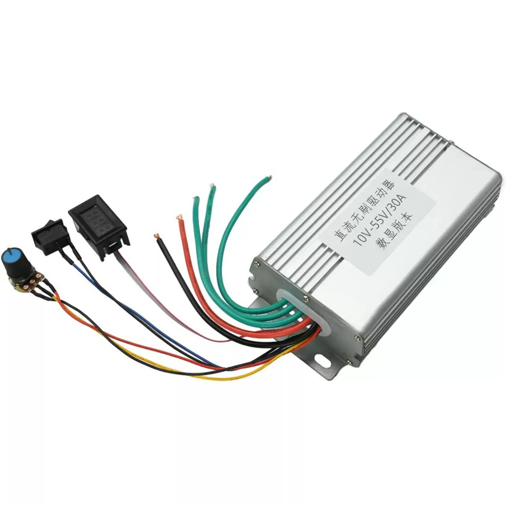 

Регулятор скорости двигателя с цифровым дисплеем 0-100%, 30 А, 10-55 В постоянного тока, бесщеточный регулятор скорости двигателя, контроллер вперед и назад, без зала