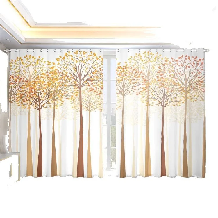 طباعة الستارة عالية الدقة الحرير الأسود ستارة التعتيم مشبك سميك نسيج الستار الأسود المثقوب