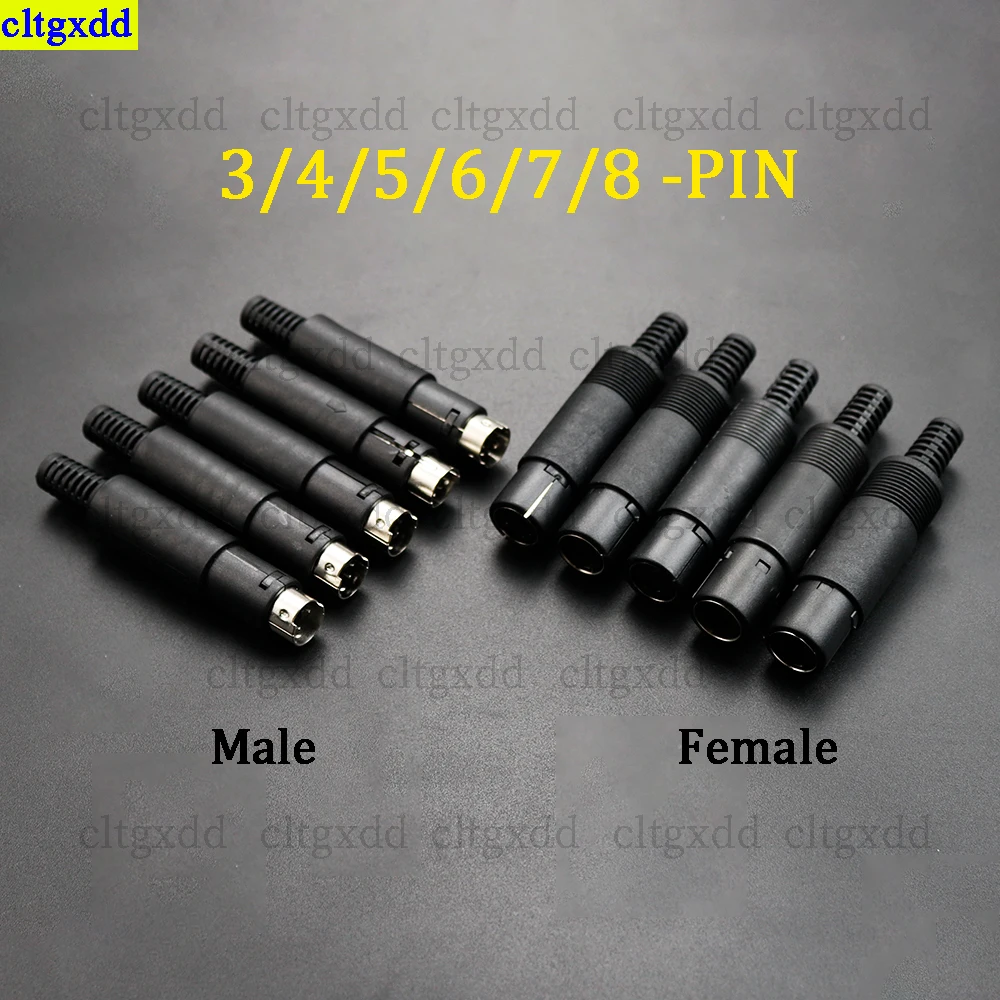 Cltgxdd 1piece Mini DIN plug 3/4/5/6/7/8 pin welding wire S terminal PS2 Mini DIN plug socket male and female connector