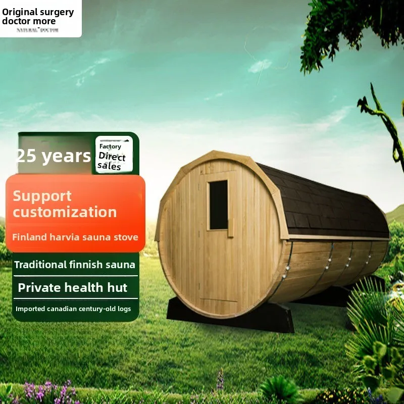 في الهواء الطلق برميل ساونا غرفة الكندية هيملوك البخار سبا منزل متعدد الأشخاص ساونا خشبية للمنزل الاسترخاء السموم والرعاية الصحية #3