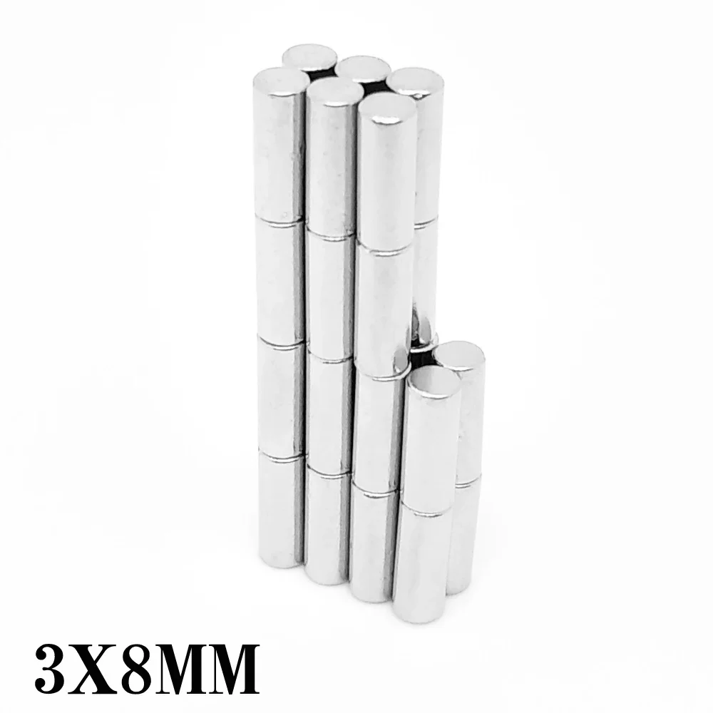 3x8MM Search Minor Disc Magnet 3X8 Bulk Small Round Magnets 3*8mm Neodymium Round Strong Magnets 3*8