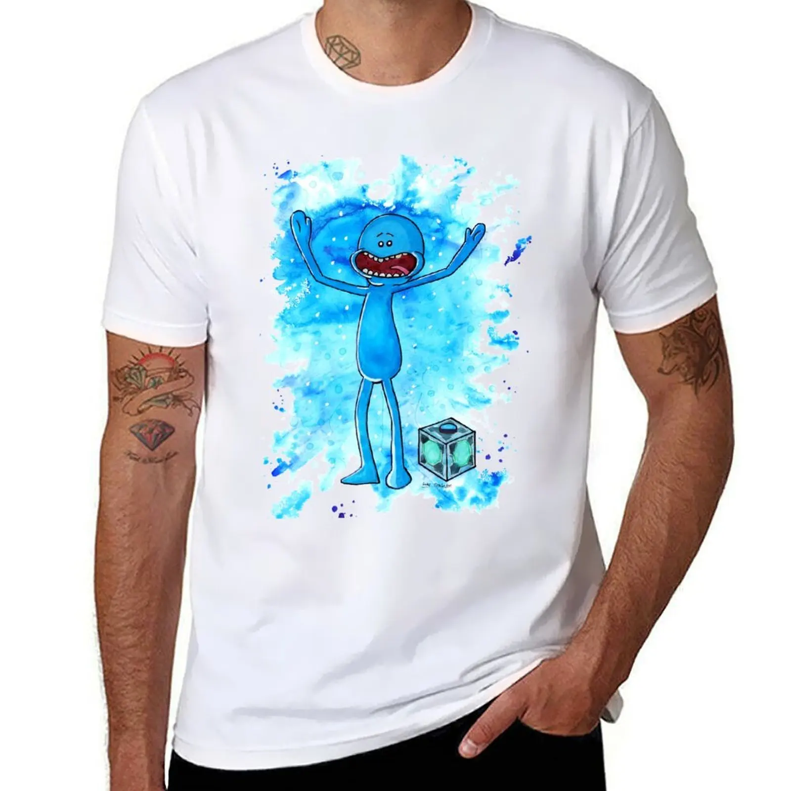 

Watercolour Meeseeks Mr - T-Shirt Work Outdoor T-Shirt for Men