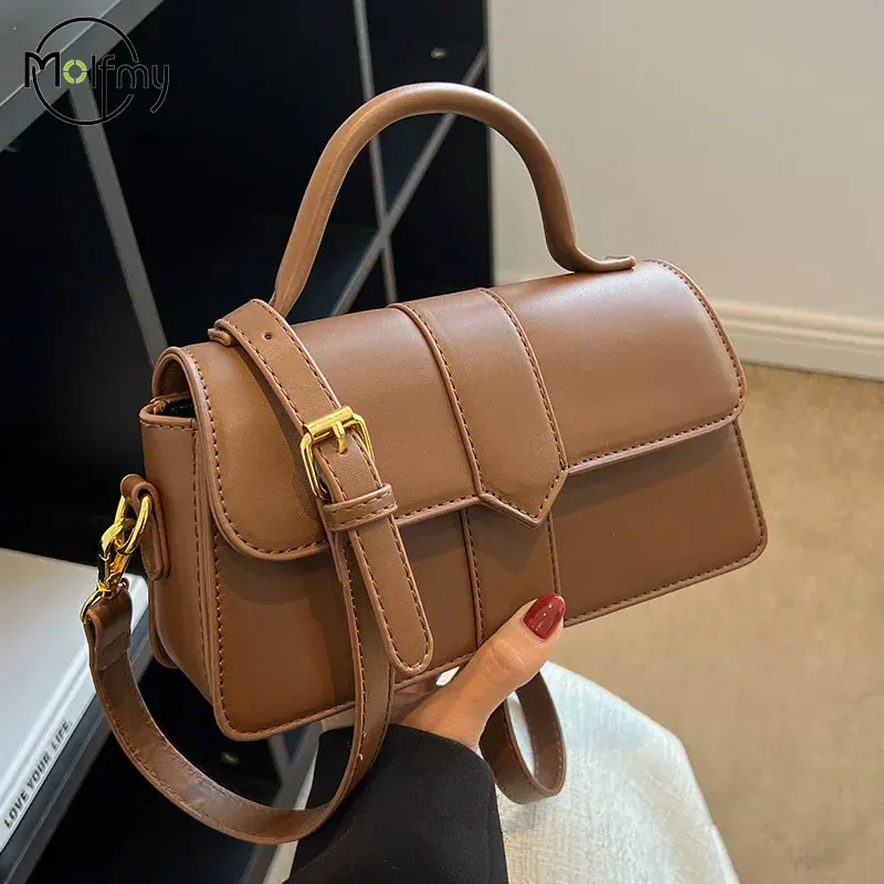 Pu Leather Women's Bags Fashion Shoulder Bag Women Handbag Crossbody Square Bag Vintage Underarm Handbag Square Satchel Bolsas