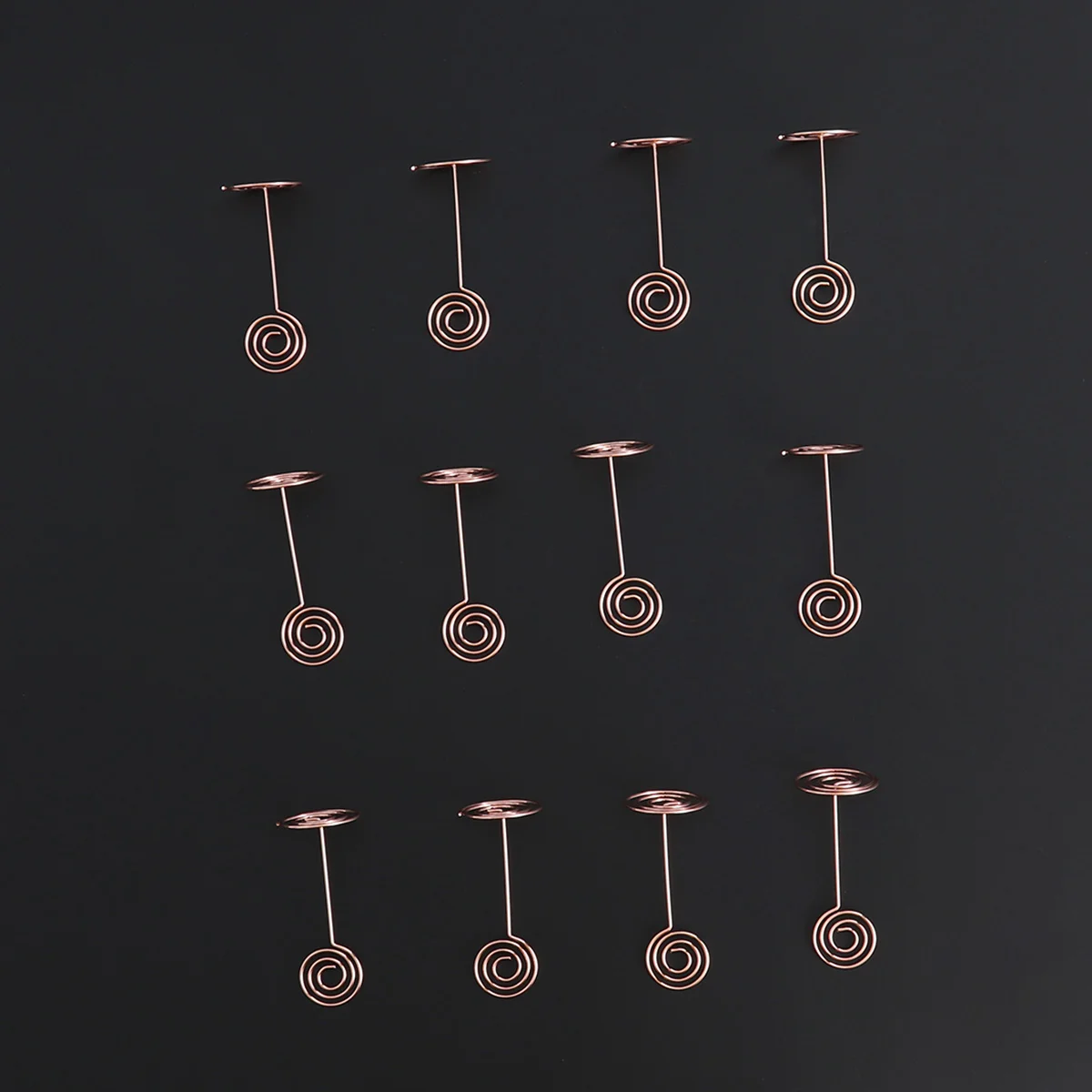 12 Pcs Table Place Card Holders Plaque Picture Top Menu Clips Paper Metal Photo Folder