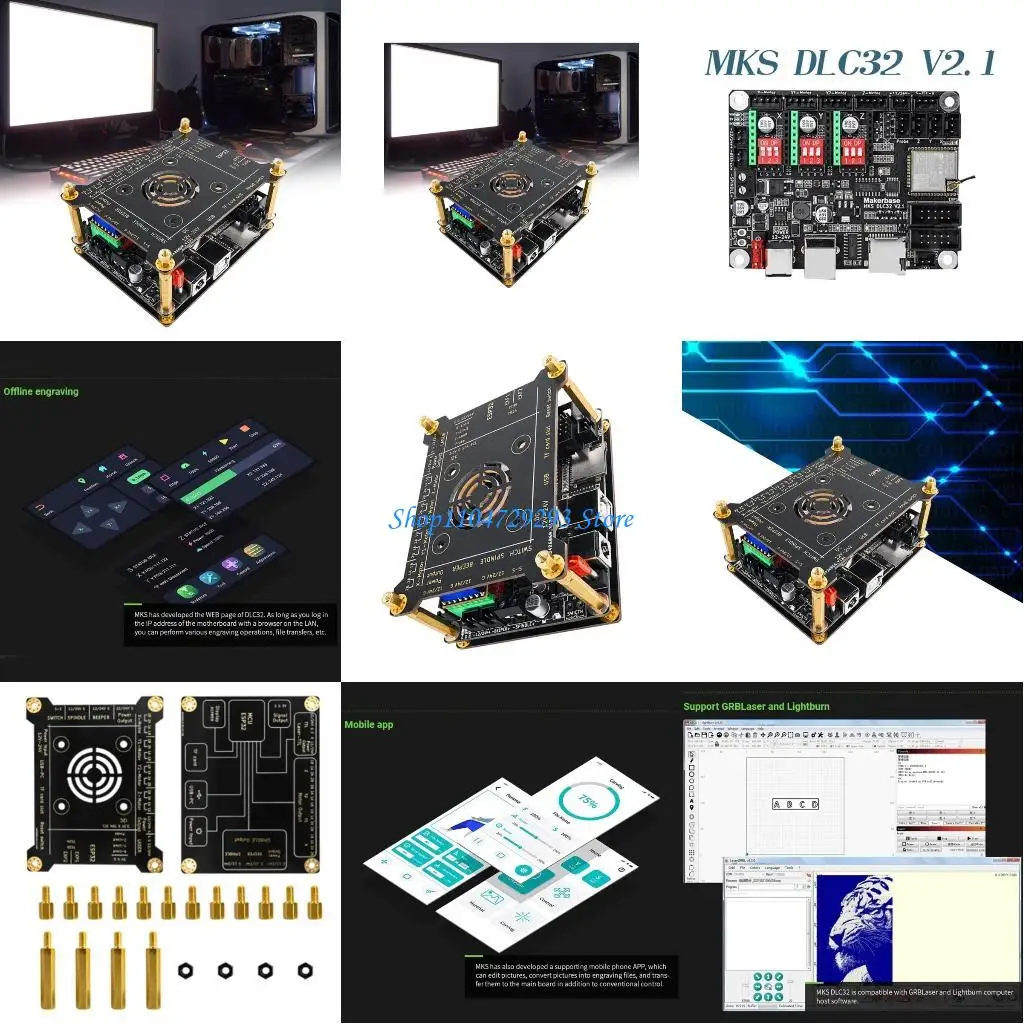 

Y2GD Writing Machine Mainboard Case Combo MKS DLC32 V2.1 for Engraving Machine