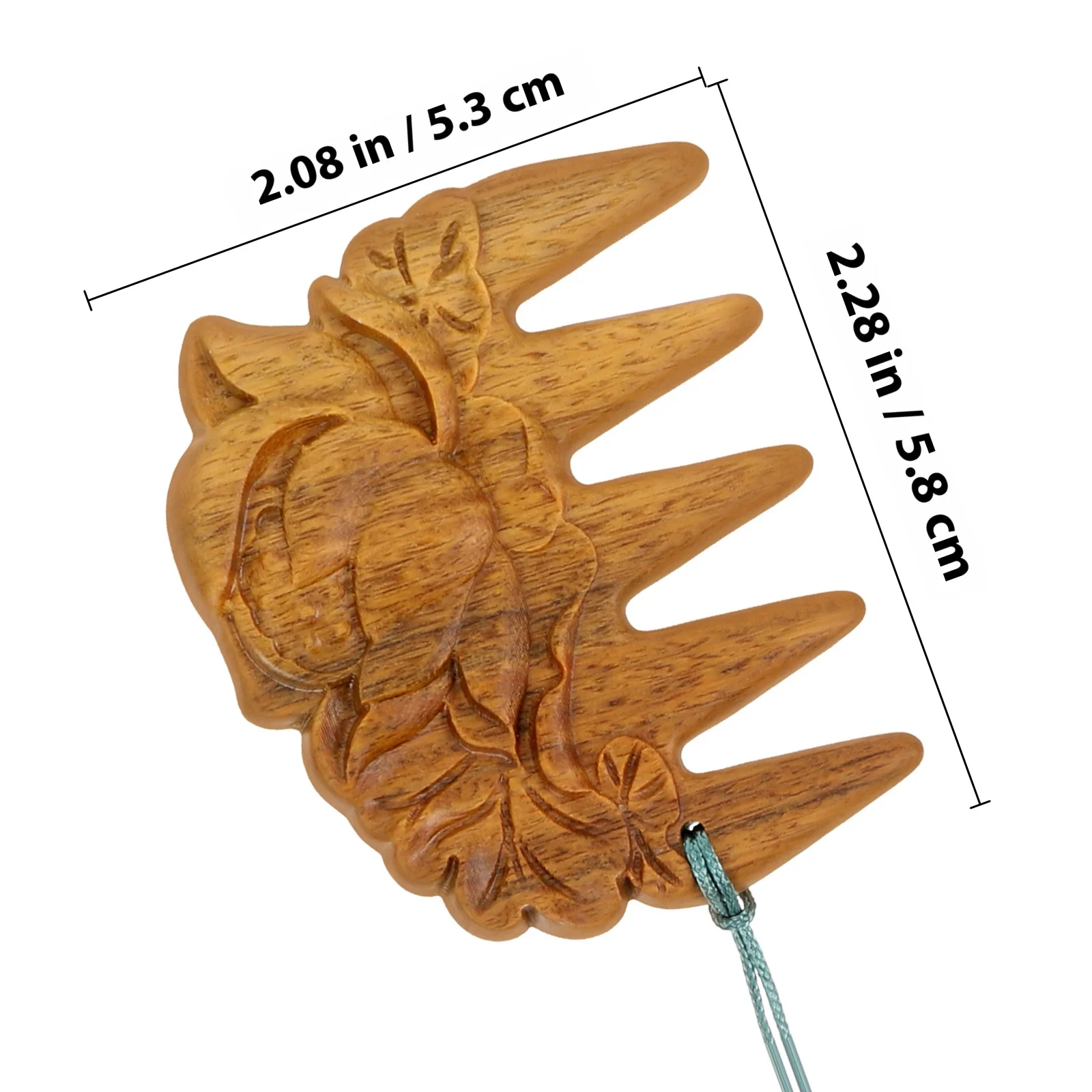 หวีไม้ลายดอกบัวไม้จันทน์สีม่วง หวีซี่ห่าง สำหรับสางผม หวีขนาดเล็กพกพาสะดวก นวดหนังศีรษะ