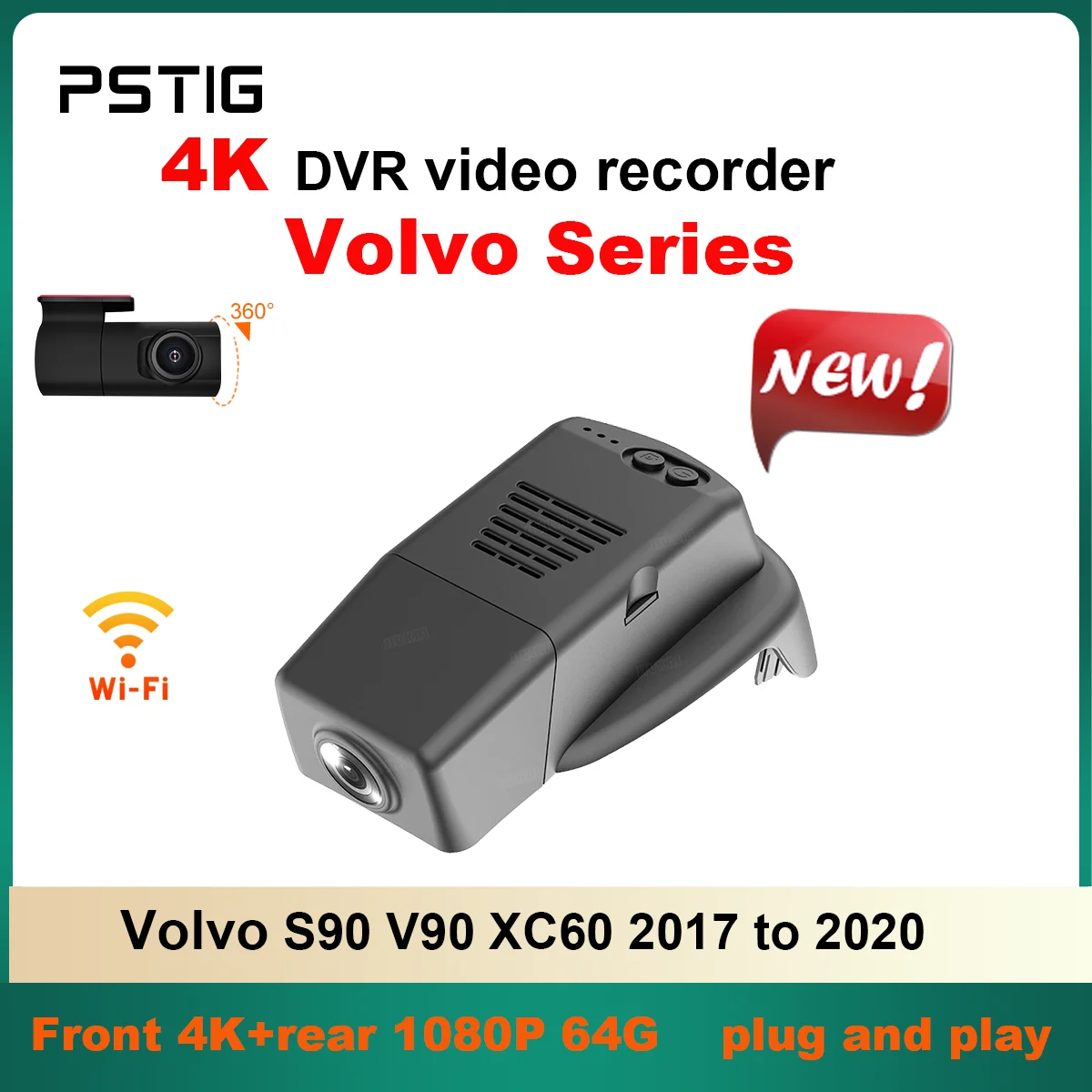 4K HD 2160P التوصيل والتشغيل داش كام لفولفو S90 V90 XC60 2017-2020 سنة نموذج الأمامي والخلفي واي فاي سيارة Dvr داشكام APP التحكم