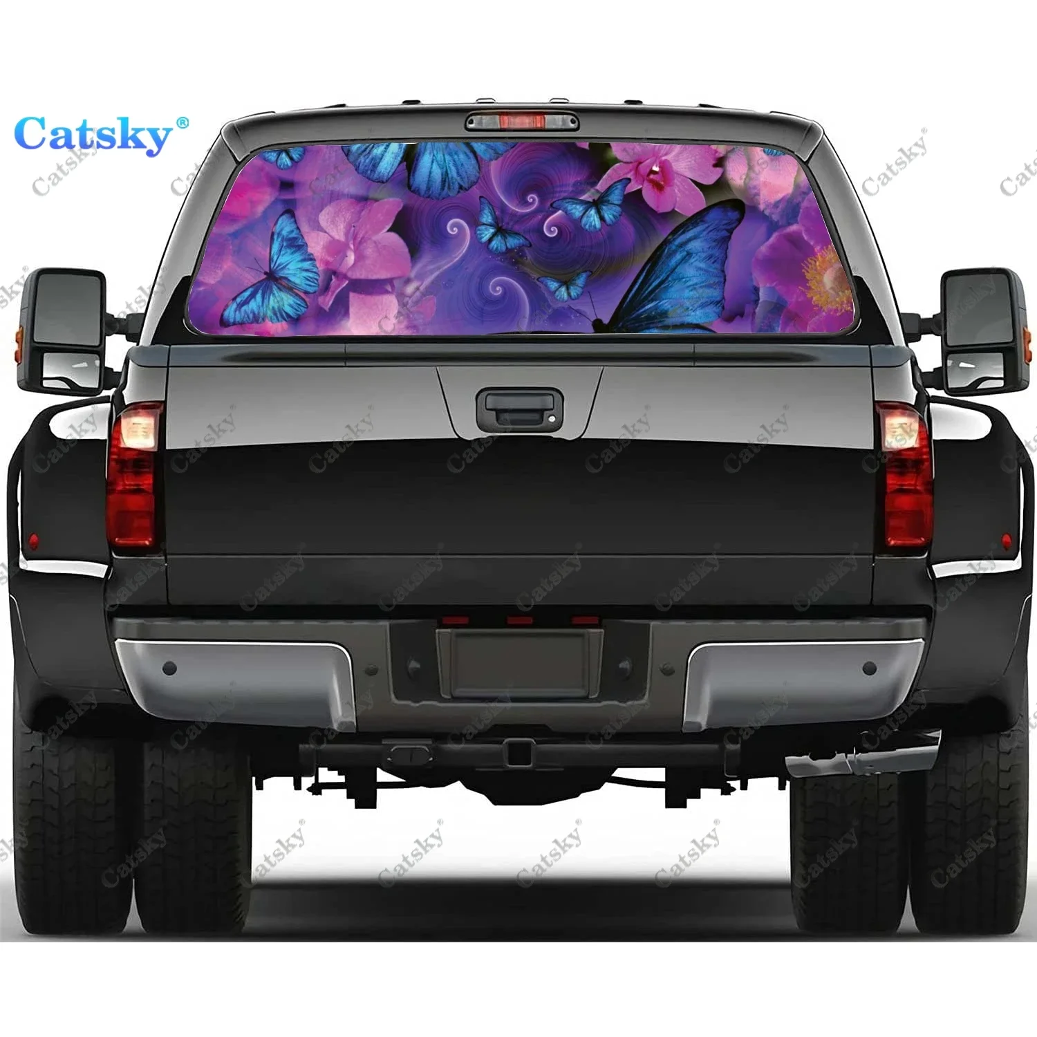 

Colorful Butterflies Rear Window Decals for Truck,Pickup Window Decal,Rear Window Tint Graphic Perforated Vinyl Truck Sticker