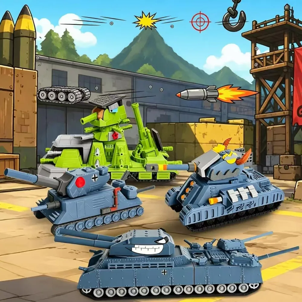 New 3D Printed Kit Multi‑Turret Monster Tank Torch Dragon Super Heavy Fantasy Tank Model Toy Car Joy Toy Festival Birthday Gift