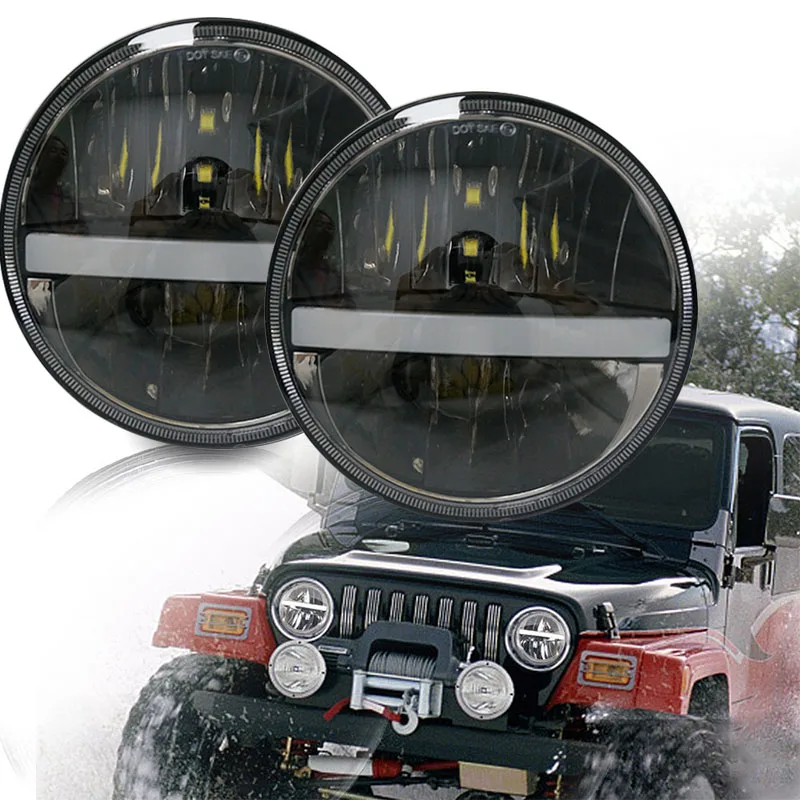 7 Inch LED Headlight White DRL Led H4 Headlamp Hi/Low Turn Signal For Urban 4X4 Suzuki Samurai Jeep Wrangler Off Road Motorcycle