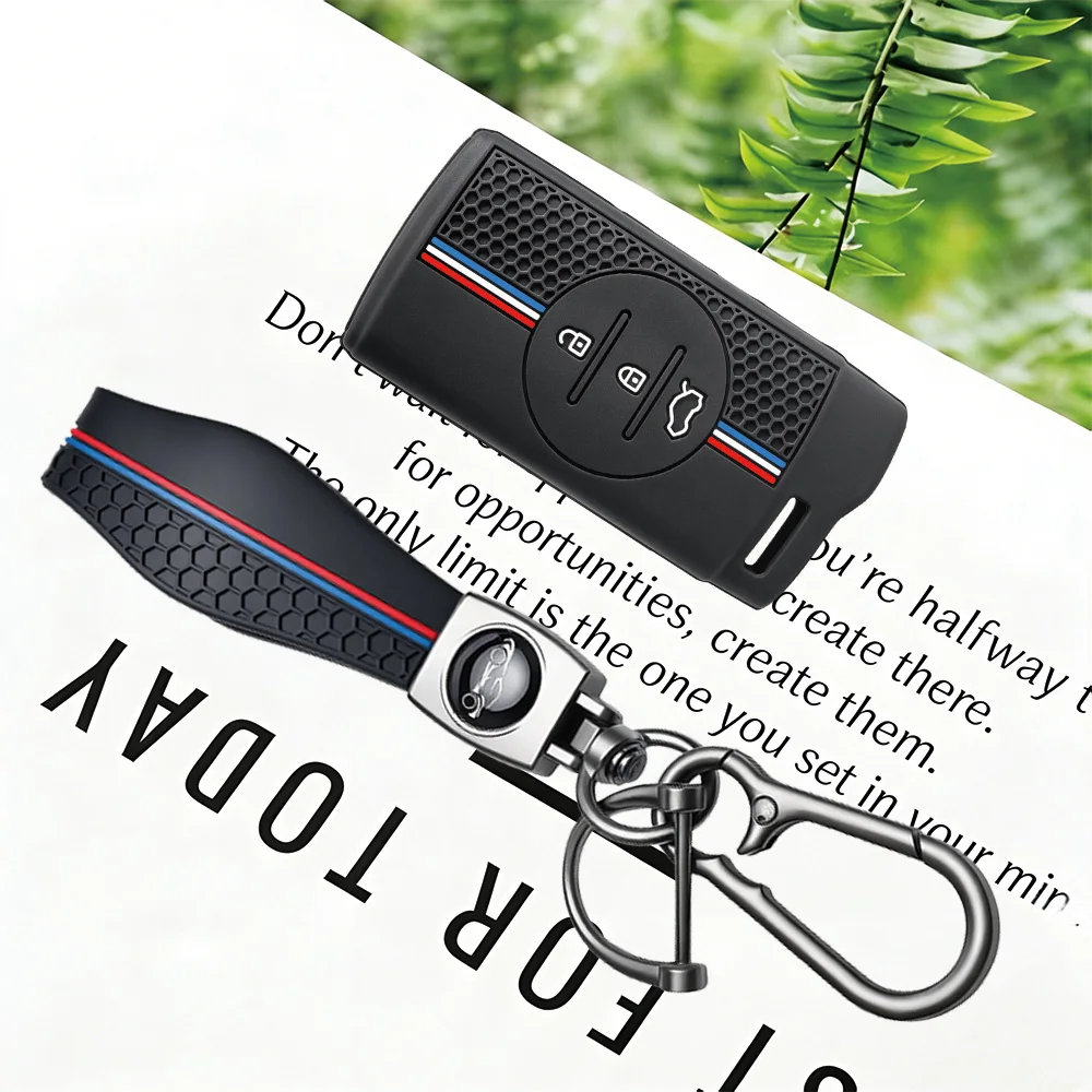 Soft Silicone Car Key Fob Cover Shell With Keychain For Chery Tiggo 4 5X 7 Pro 8 Exeed TXL TX LX Case Protector Holder