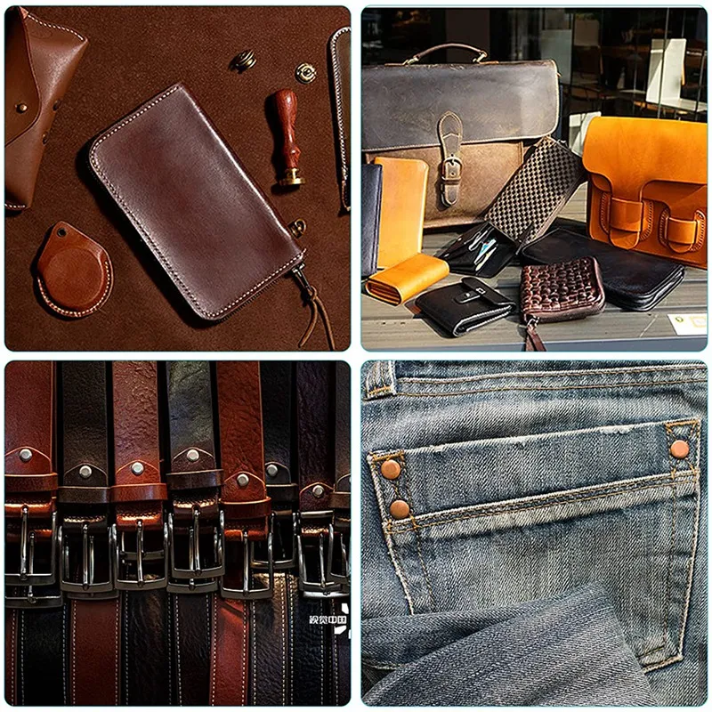 مسامير جلدية 43 قطعة مسامير ونتوءات نحاسية، 4 مقاسات برشام نحاسي ونتوءات تشكيلة