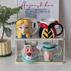 Disney Alice in Wonderland Queen of Hearts Cheshire Cat Mad Hatter Alice Mug Cup Action Figure Toys White Rabbit Mugs Kids Gifts