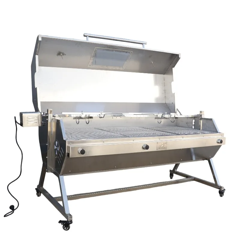 

Airo TOSHINE BBQ Rotisserie Gas Grill Spit Roaster Large Adjustable Stainless Steel Double Burners Pig Lamb Backyard Business