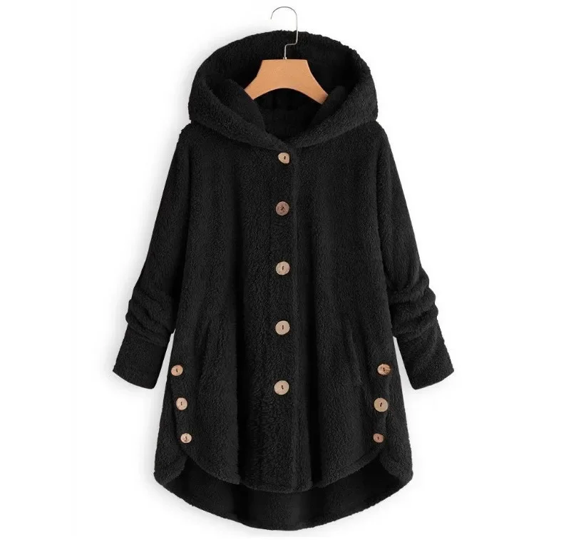 Women Autumn Winter Coat Warm Teddy Bear Coat Wool Jacket Female Plush Coat Hooded Jacket New Women's Coats Solid Color Jacket