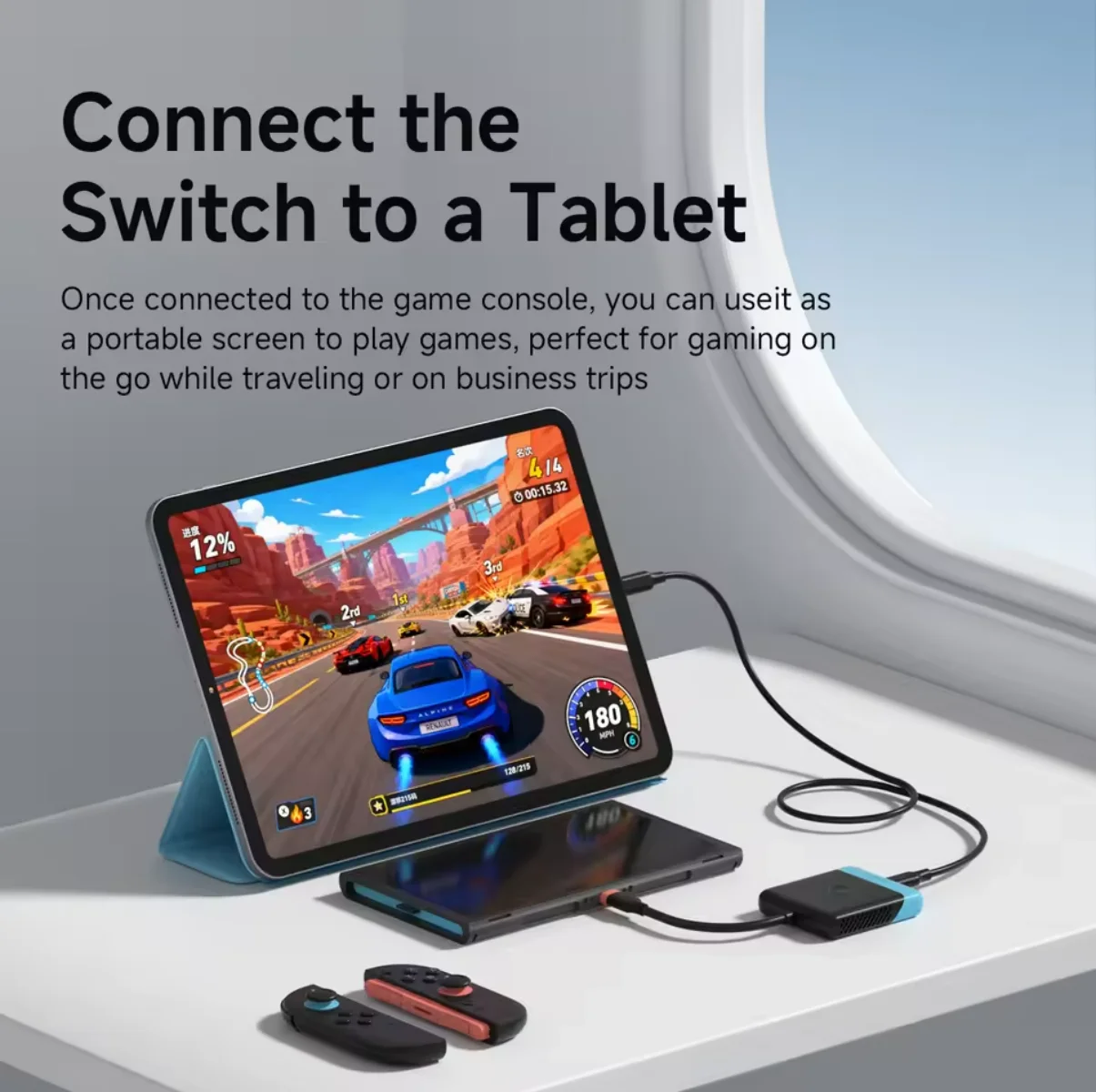 Switch 2 to i-Pad Capture Card, Portable TV Dock, One-Cable Connection for Live Streaming, Game Recording, NS Accessories