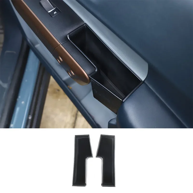 

For Ford Maverick 2022 ABS Black With Cushion Front Door Storage Box Cell Phone Tray Car Interior Modification Accessories