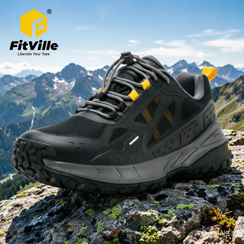 FitVille Hiking Shoes Extra Wide Waterproof Low-top Trekking Shoes for Men Non-slip Quick Wear Climbing Sports Sneakers