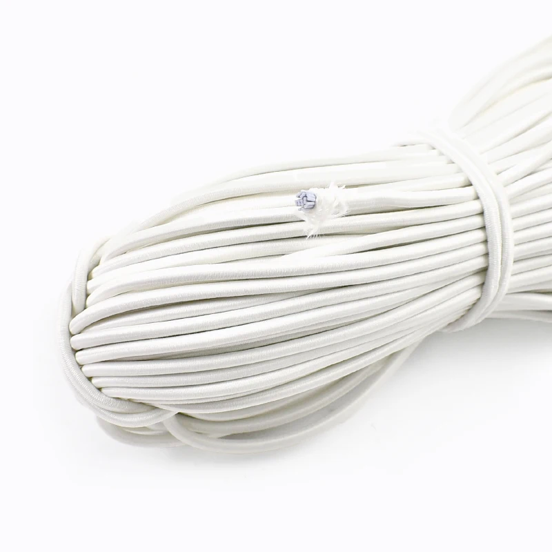 10/20/30 Meter 3mm Buntes Elastisches Band für Haarbänder, Masken, Gummibänder, Hüte, Schnürsenkel, Kordeln, Gummiseile, Nähzubehör