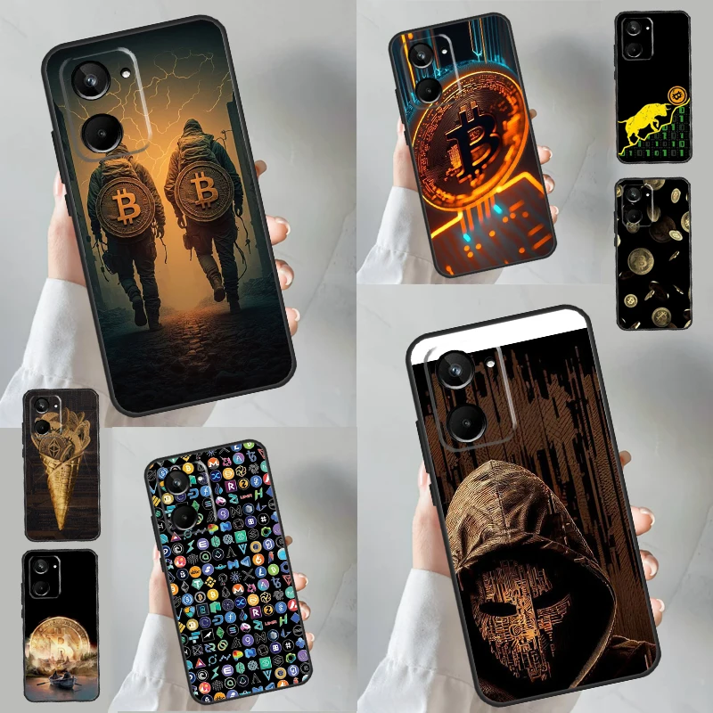 Crypto Currency Bitcoin BTC Case For Realme GT Neo 5 3T 2T 9 10 11 Pro Plus C11 C15 C25 C30 C31 C33 C35 C55 C21Y Cover