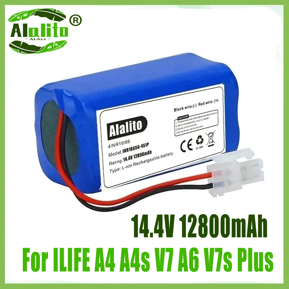 

Original 14.8V 12800mah Lithium Battery For ILIFE A4 A4s V7 A6 V7s Plus Robot Vacuum Cleaner INR18650 M26-4S1P battery