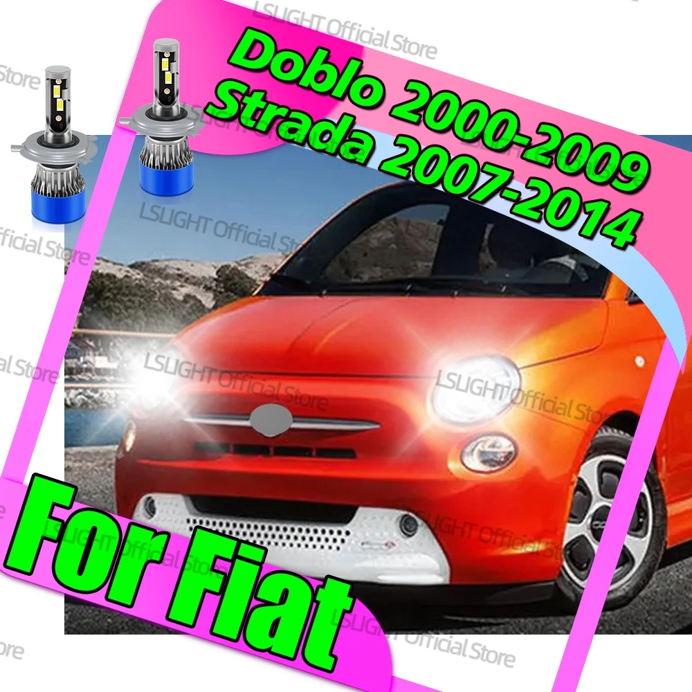 

2Pcs For Fiat Doblo 2000-2009 For Fiat Strada 2007-2014 Car Headlights Bulb 20000LM LED 120W Turbo Auto Lamp Lights