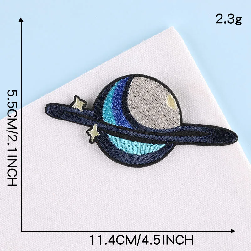Aufnäher für Kleidung, Kinder, Jungen, Weltraum, zum Aufbügeln, Sternrakete, Ufo, bestickt, Thermocollant-Stich, niedliche Parches, Designer-Jacken – Detail 4