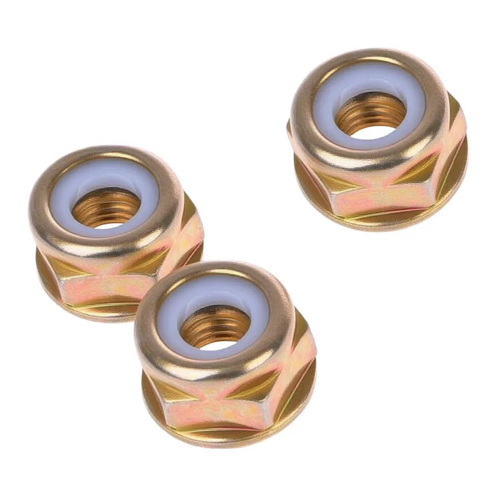M10x1.25 LH Thread Lock Nut 3PCS for String Trimmer Brush Cutter For Head Gear Replacement x 11 mm Carbon Steel