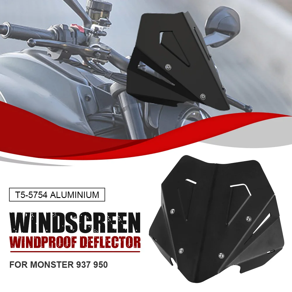 

FOR DUCATI MONSTER 937 2021-2024 Motorcycle Headlight Fairing Front Windshield Windscreen Deflector Guard Accessories MONSTER950