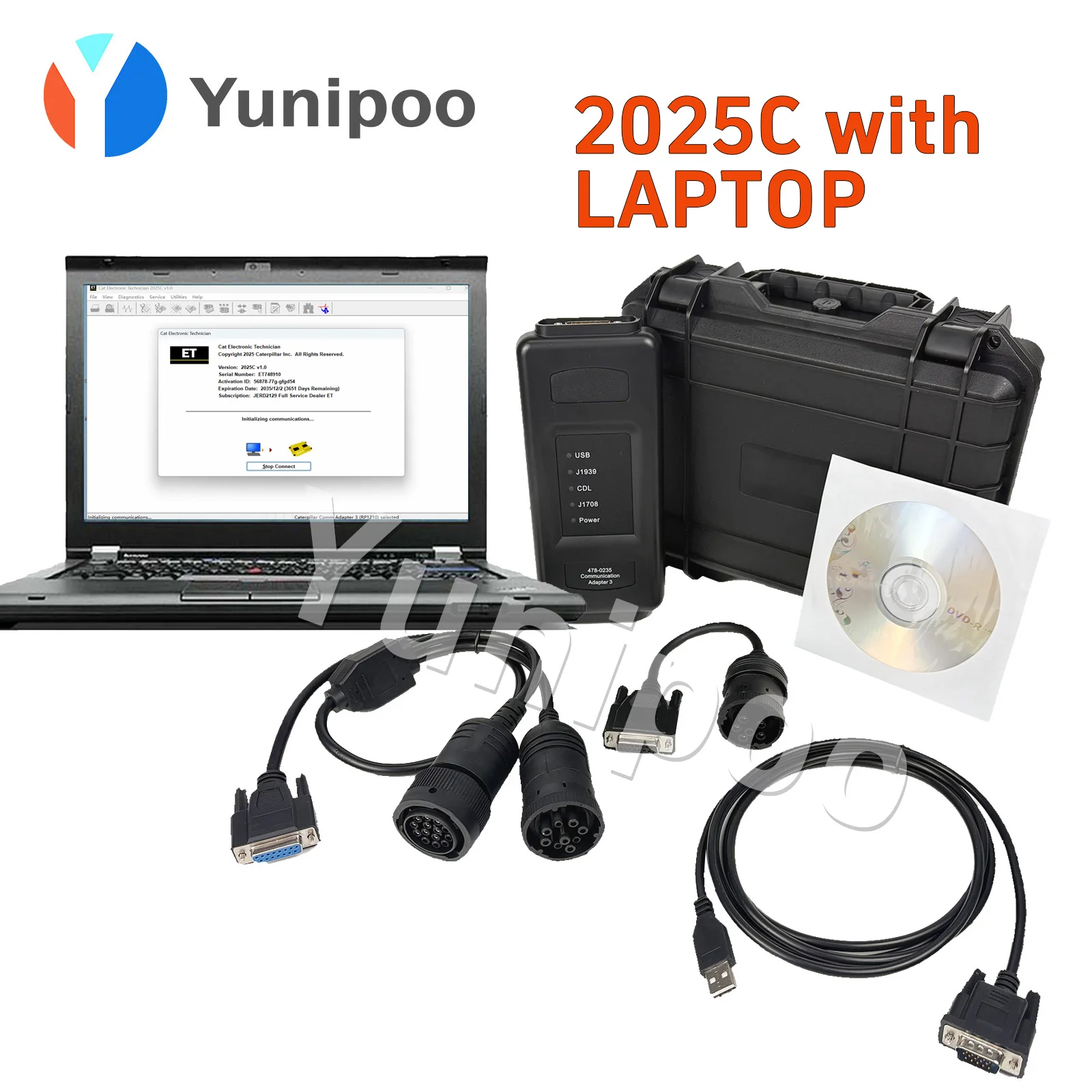 

Диагностический комплект CAT ET4 с ноутбуком, программным обеспечением 2025C и кабелем 478-0235, высококачественный для грузовиков и оборудования Caterpillar