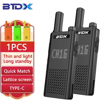 15mm Ultra ince Mini telsiz BTDX BT-360 tip C şarj VOX walkie-talkie PMR446 profesyonel taşınabilir iki yönlü radyo ht